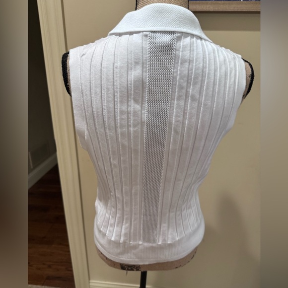 Athleta White Ribbed sweater vest. Sz L - Picture 9 of 16